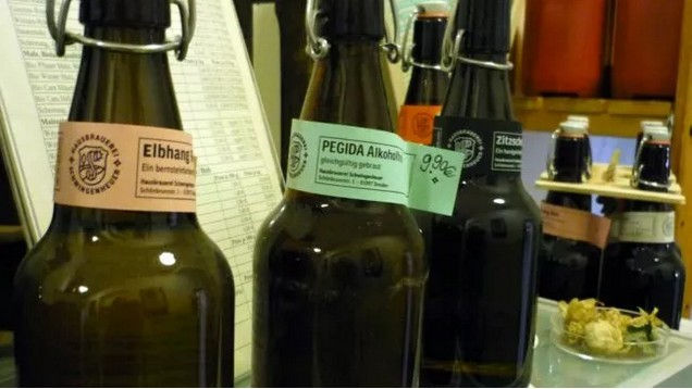 Wurde nur einmal verkauft “Pegida alkoholfrei” – den Erlös hat Lenin an “Dresden Nazifrei” gespendet.