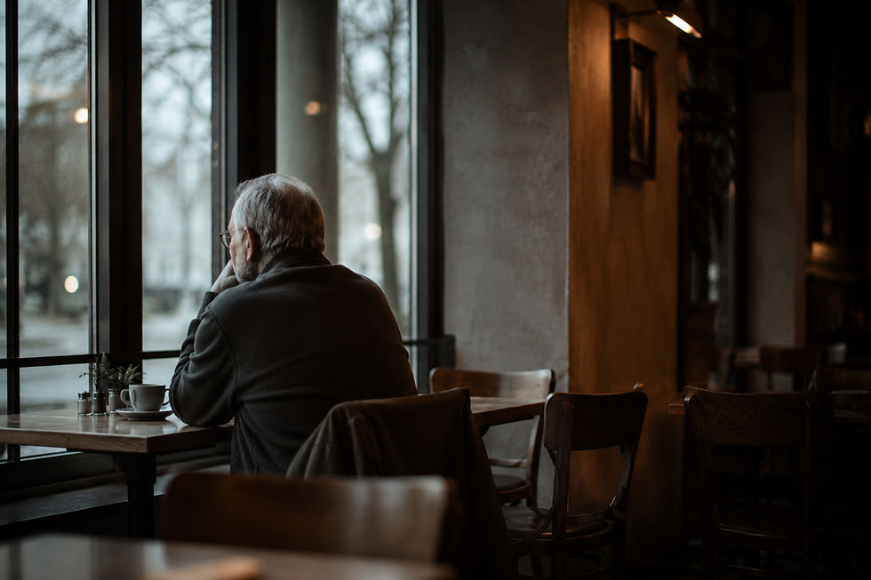 Einsamer Moment im Café