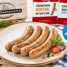 Würzige Bratwurst mit Kräutern und Mustard