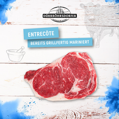 Grillgenuss der Woche: Entrecôte grillfertig mariniert von Dürrröhrsdorfer