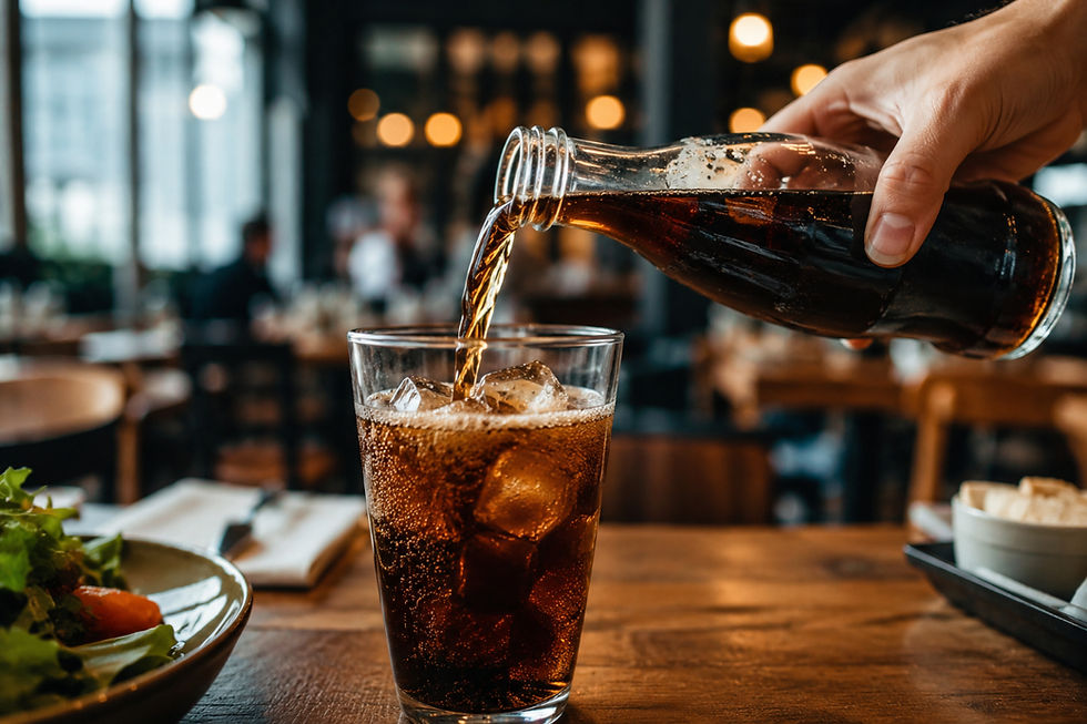 Cola im Café mit Eis