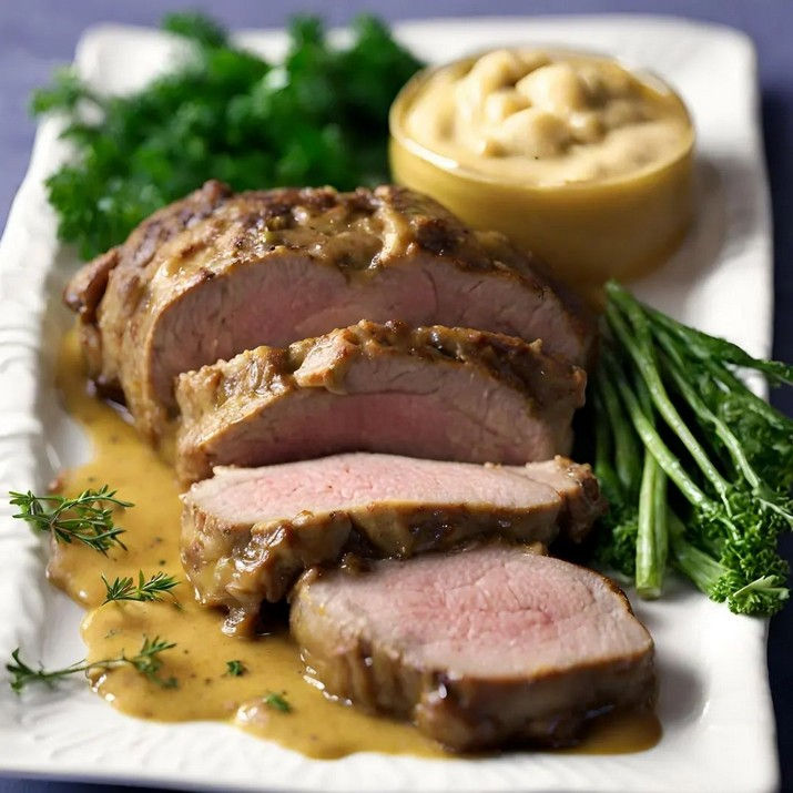 Kalbsbraten in Senfsauce