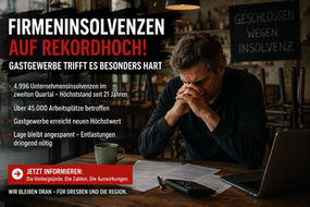 Firmeninsolvenzen erreichen Höchststand – Gastgewerbe gehört zu den größten Verlierern