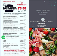 Steakhaus Radebeul - heute nochmal Burger und Steak to go!
