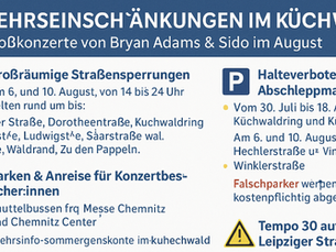 Verkehrseinschränkungen im Küchwald – Großkonzerte von Bryan Adams & Sido im August