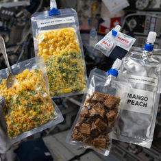 Astronautenmahlzeit im Weltraum