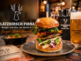 Burger und Bier im Platzhirsch