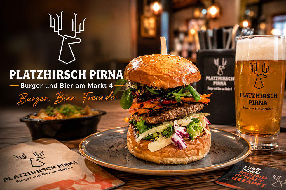 Burger und Bier im Platzhirsch