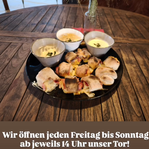 Pizzabrötchen in der radelbar genießen