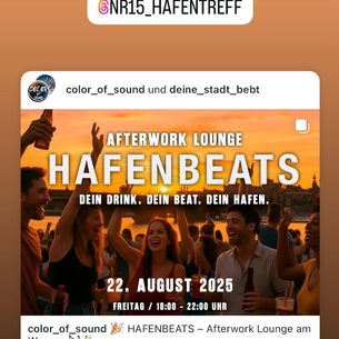 Afterwork Lounge „Hafenbeats“ – Dein Feierabend am Neustädter Hafen