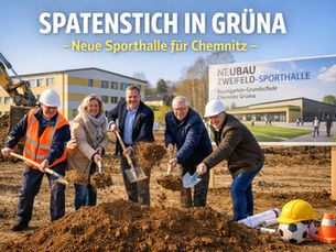 Spatenstich für die Sporthalle in Grüna