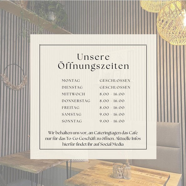 Alua Catering neue Öffungszeiten!