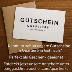 Verschenkte Auszeit: Die Genuss-Gutscheine vom Quartier5 in Gohrisch