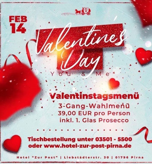VALTENTINSTAGS-MENÜ im Hotel & Gasthof "Zur Post" genießen!