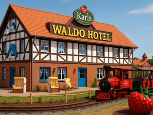 Karls Erdbeertraum jetzt mit Hotel: Übernachten im Waldo-Hotel in Döbeln