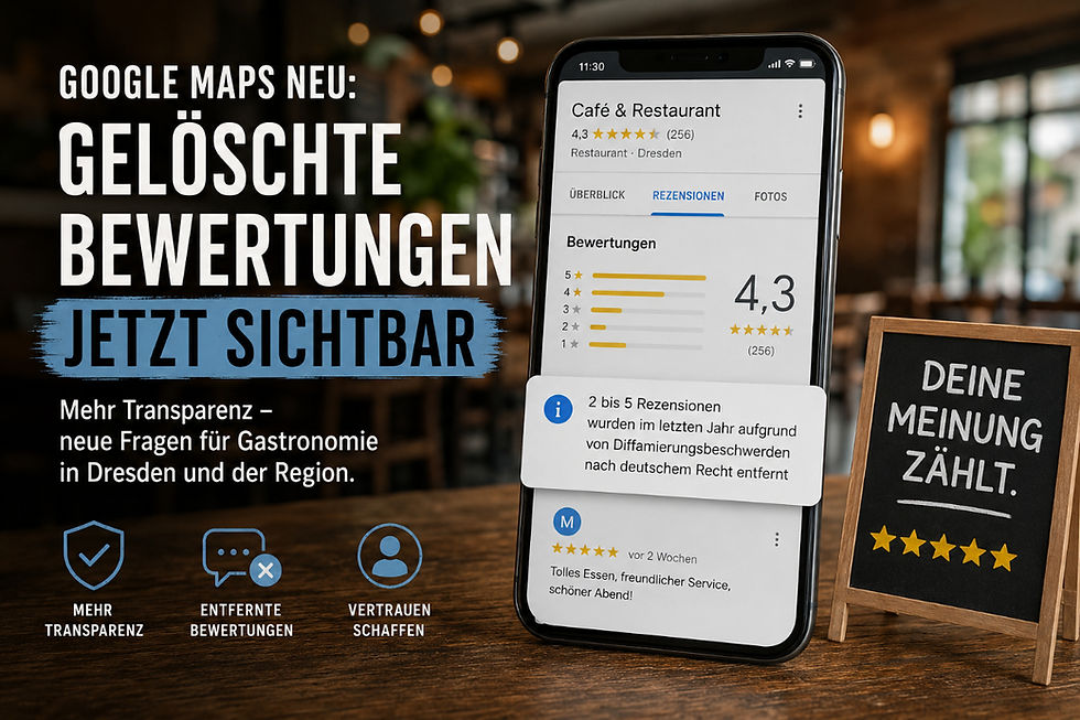 Gelöschte Bewertungen jetzt sichtbar in Dresden