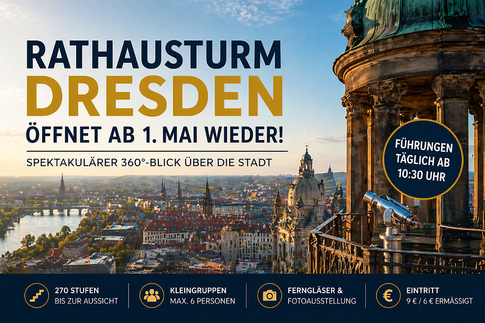 Rathausturm Dresden Aussicht genießen