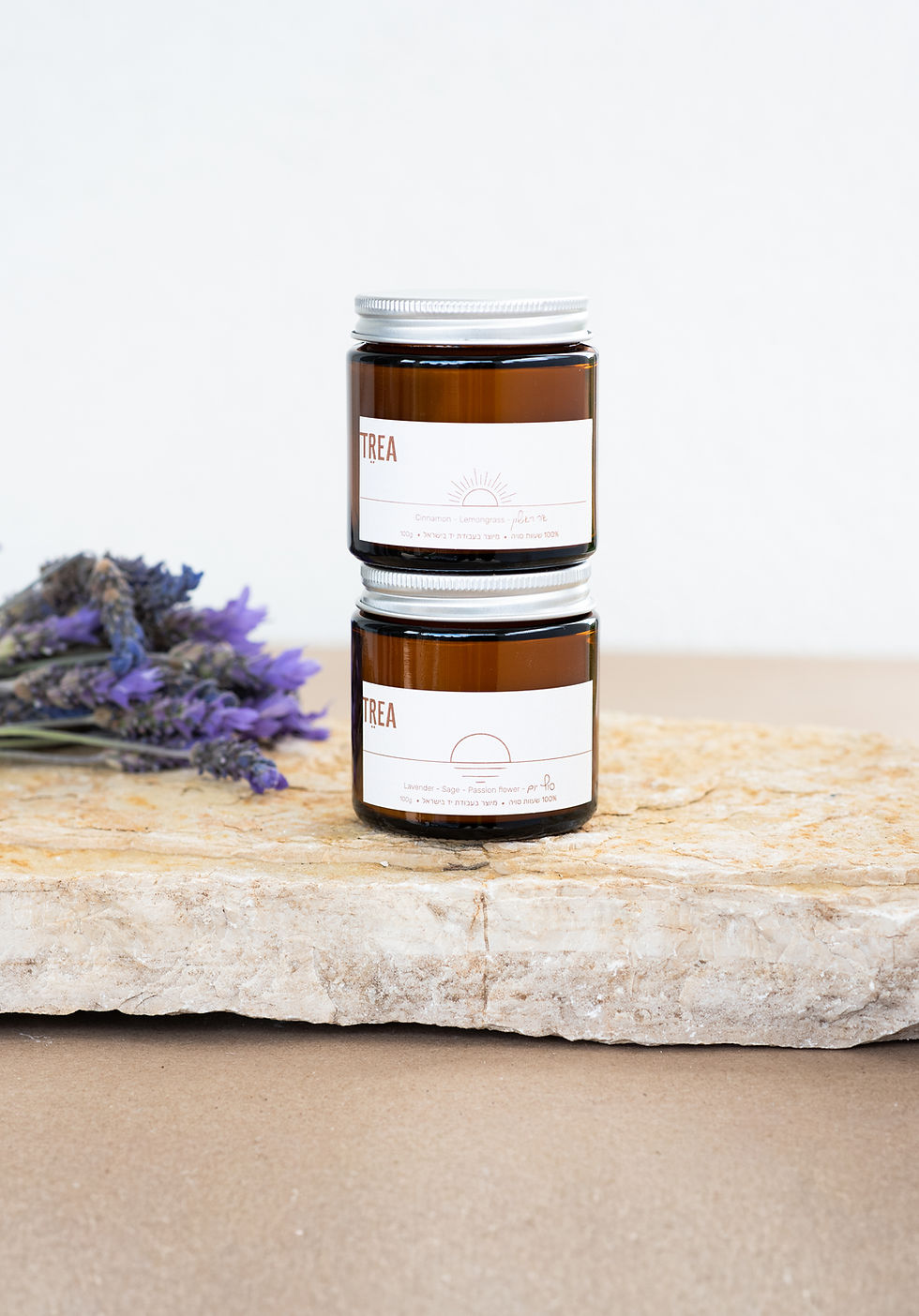 תמונה ממוזערת: סוף יום - נר ריחני טבעי ▪ לבנדר ▪ מרווה ▪ פסיפלורה - 100 ג' / 200 ג'