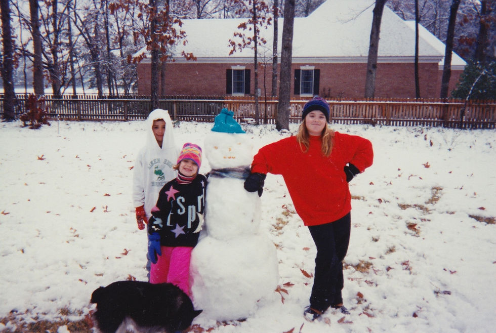 1997 Snow day Warren, Kellen & Katey