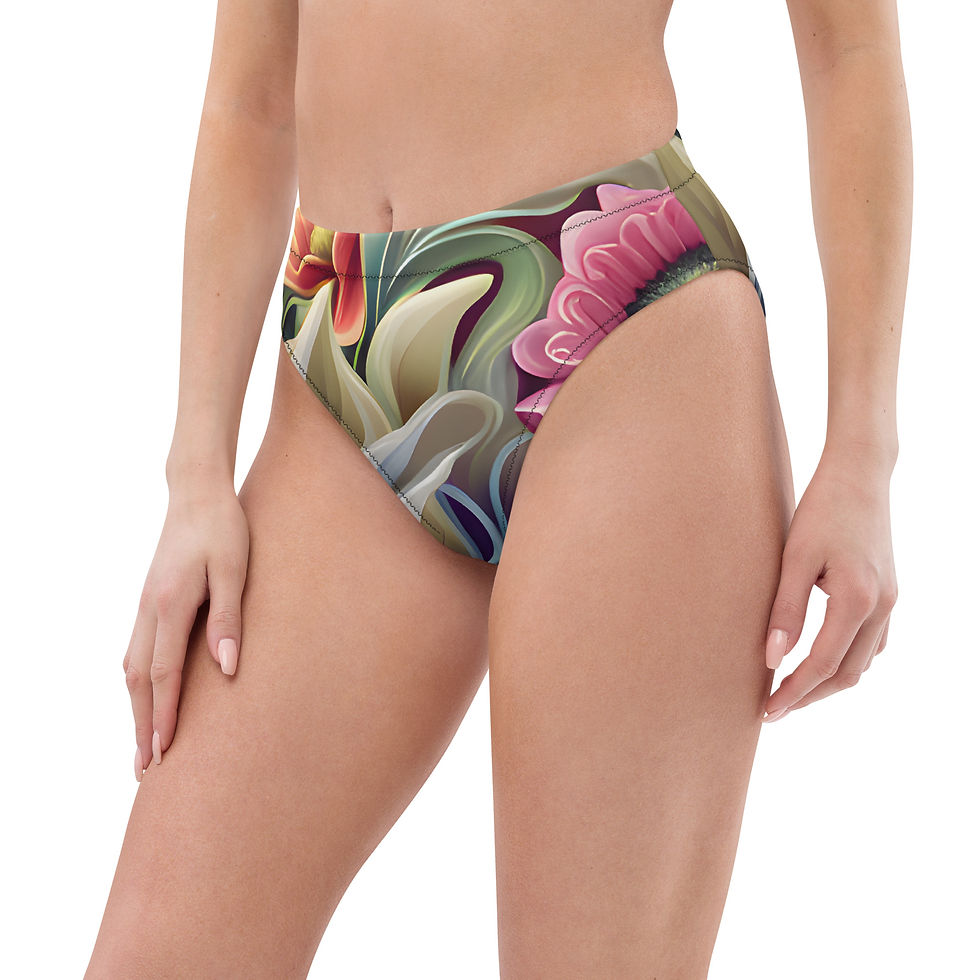 Miniatura: Parte inferior de bikini de cintura alta reciclada.