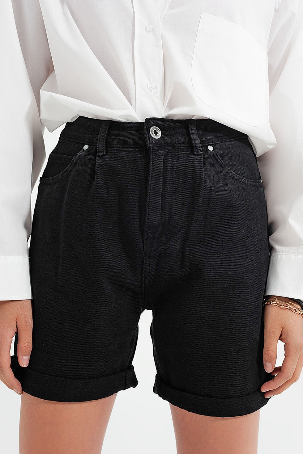 Thumbnail: Denim Shorts in Black