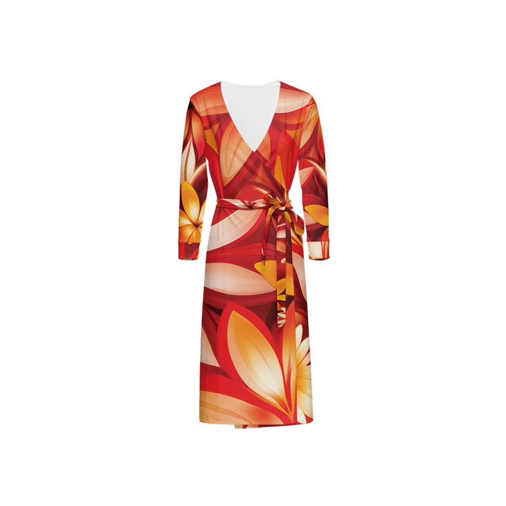 Women’s ¾ Sleeve Wrap Dress-Heavy Knit