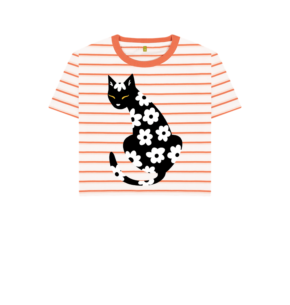 Thumbnail: Women' Striped Organic Boxy Tee