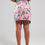 Thumbnail: Mini Skirt With Knot Front in Pink Rose Print
