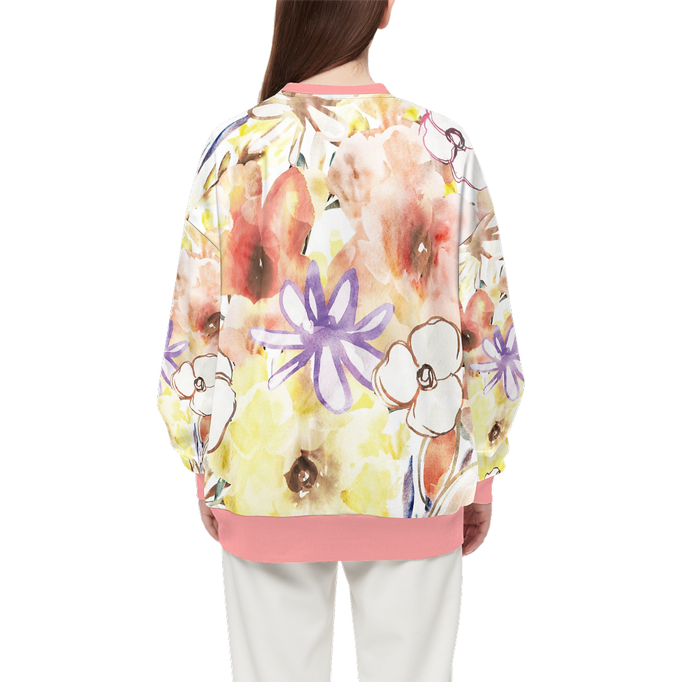 Miniatura: Sudadera de cuello redondo de ajuste relajado para mujer