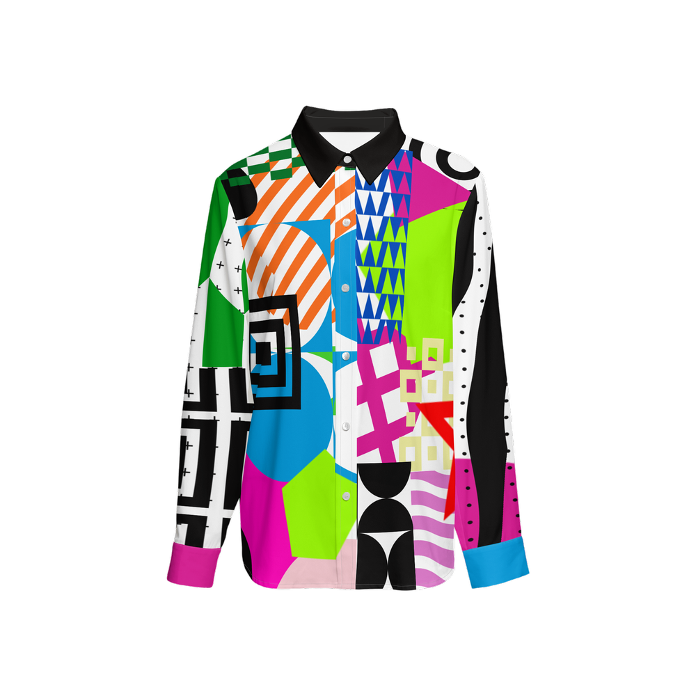 Women's Classic Long Sleeve Button-Up Shirt Silky-like Elegance