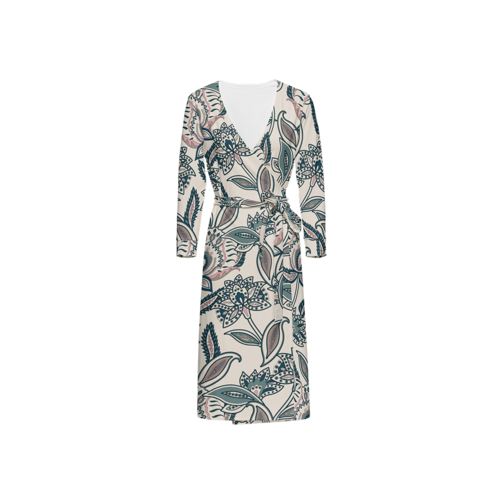 Women’s ¾ Sleeve Wrap Dress-Heavy Knit