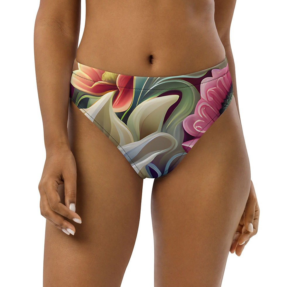 Miniatura: Parte inferior de bikini de cintura alta reciclada.