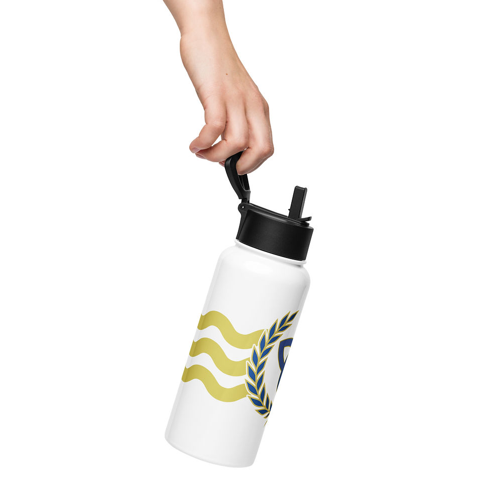 Thumbnail: Stainless steel water bottle with a straw lid