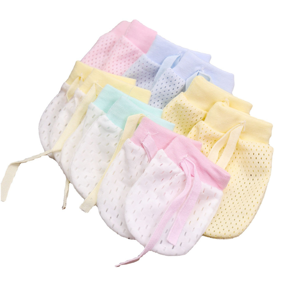 Thumbnail: Adjustable Anti-Scratch Mittens for Infants and Newborns