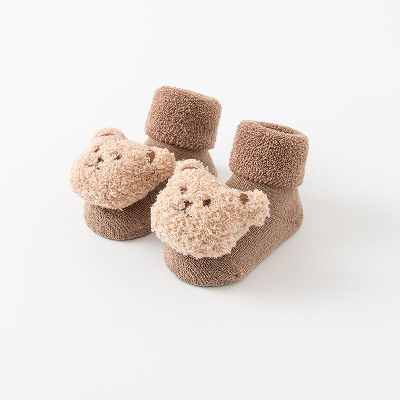 Thumbnail: New Cute Cartoon Bear Baby Socks For Boys Girls Winter Soft Cotton Anti Slip Sol
