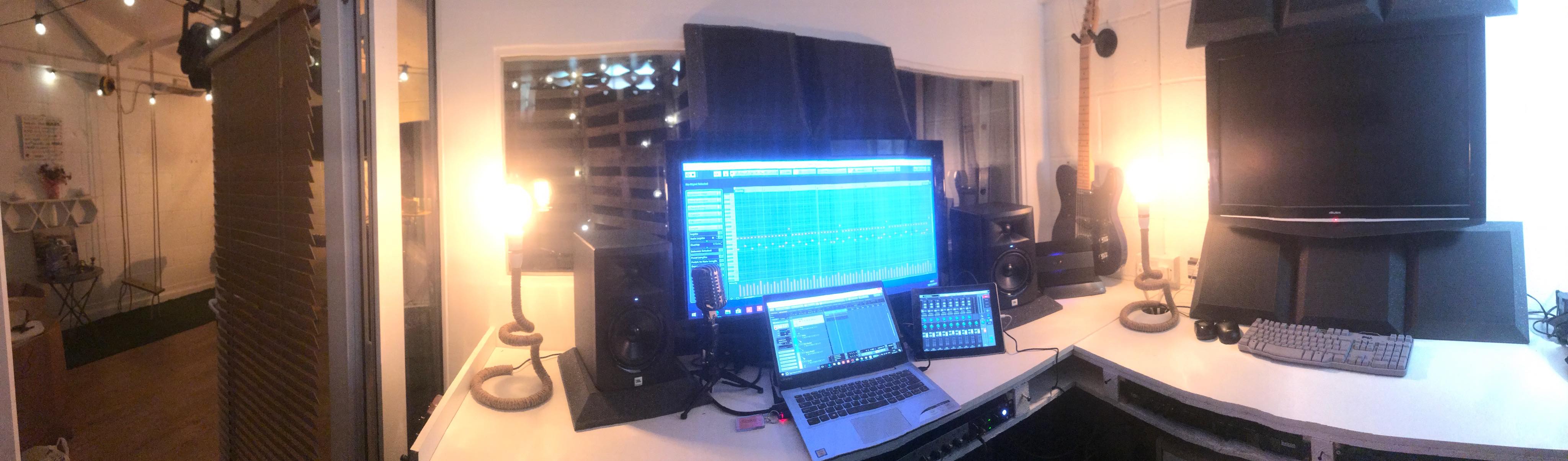 Mixing room at the singing studio