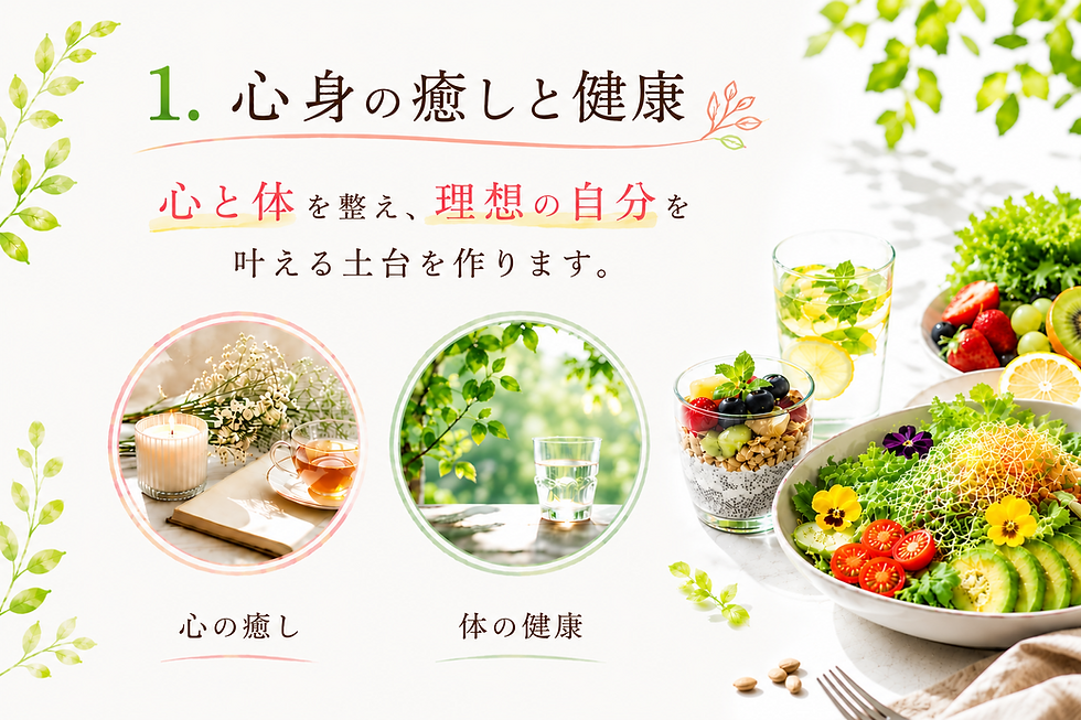 心身の癒しと健康。心と体を整え理想の自分を叶える土台作り。