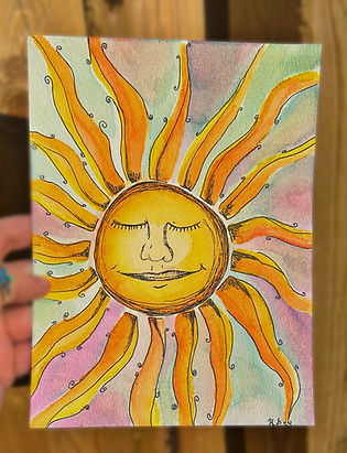 Sleeping Sun Watercolor