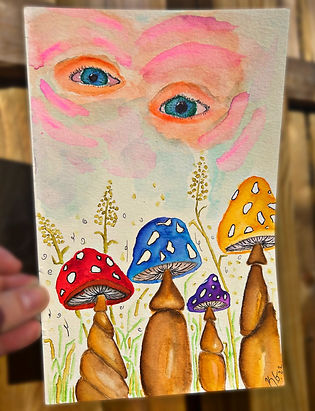 Eyes and Shroom Watercolor