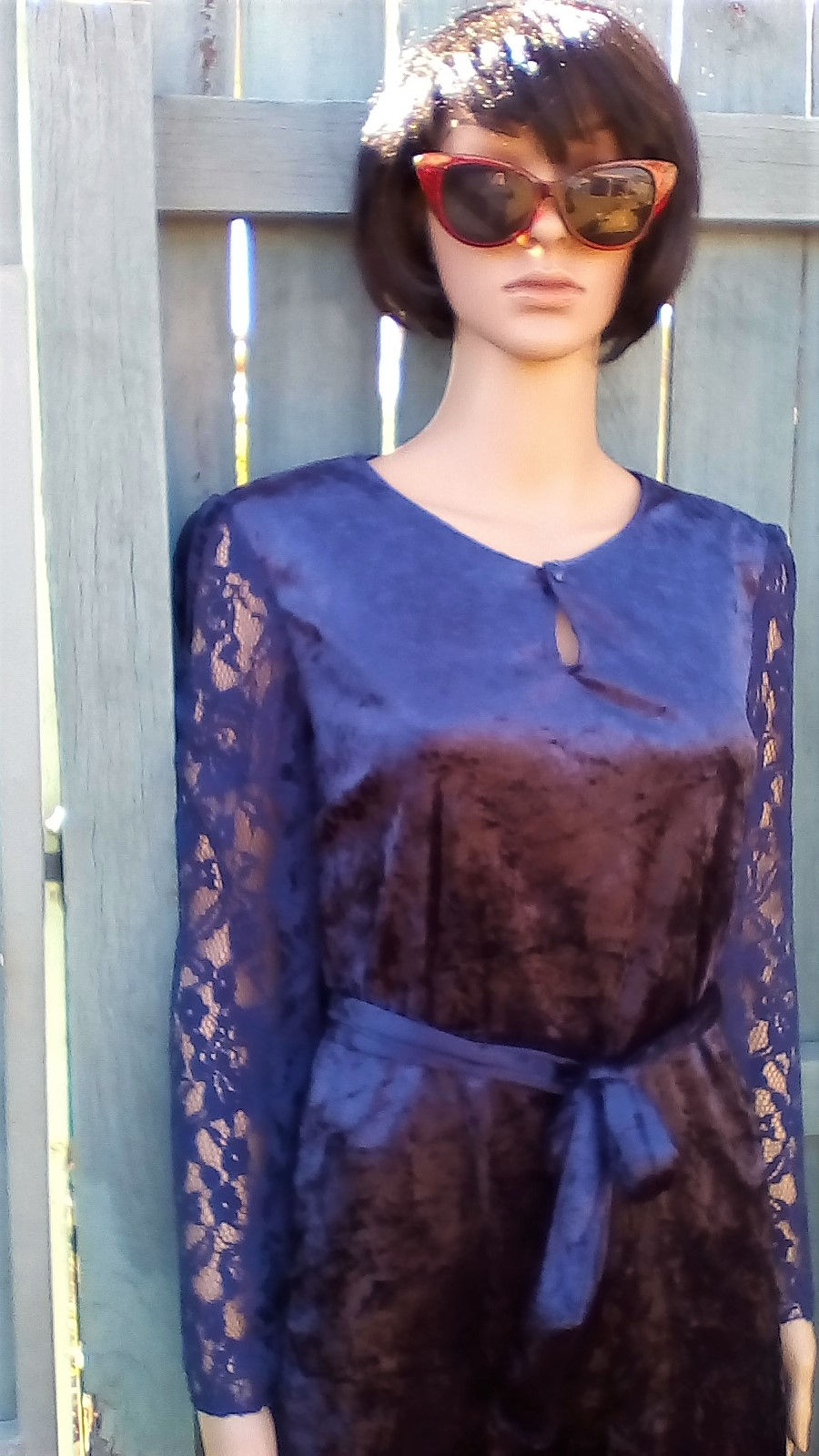 Thumbnail: Handmade blue/purple velvet dress