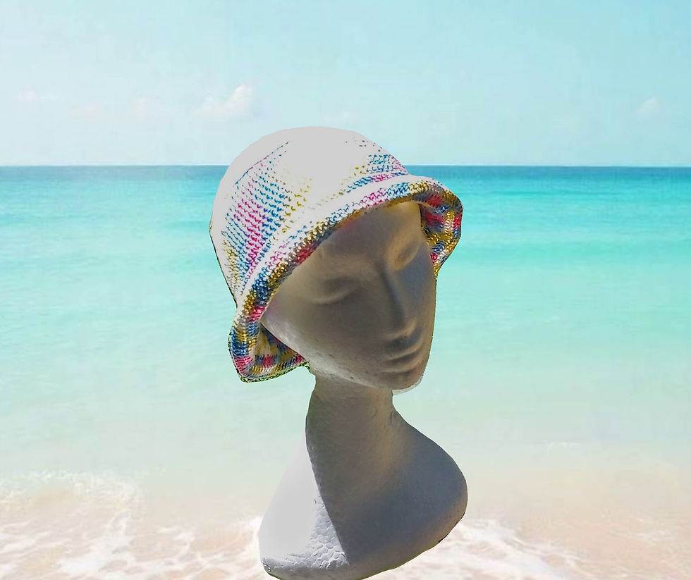 Thumbnail: Handmade cotton crochet bucket hat