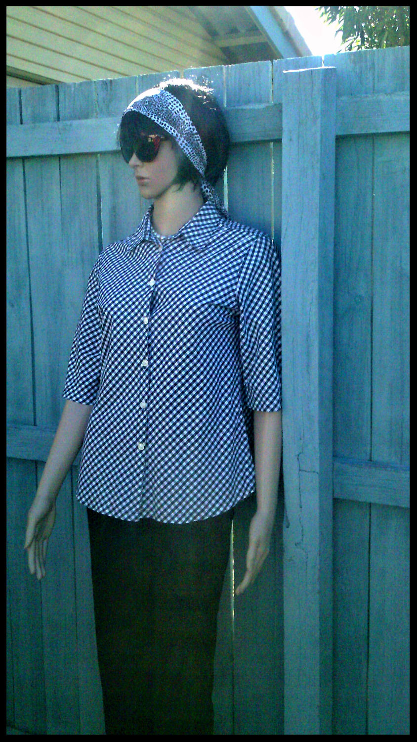 Thumbnail: Lavender Road black and white check shirt