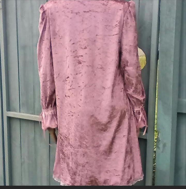 Thumbnail: Handmade pink velvet dress