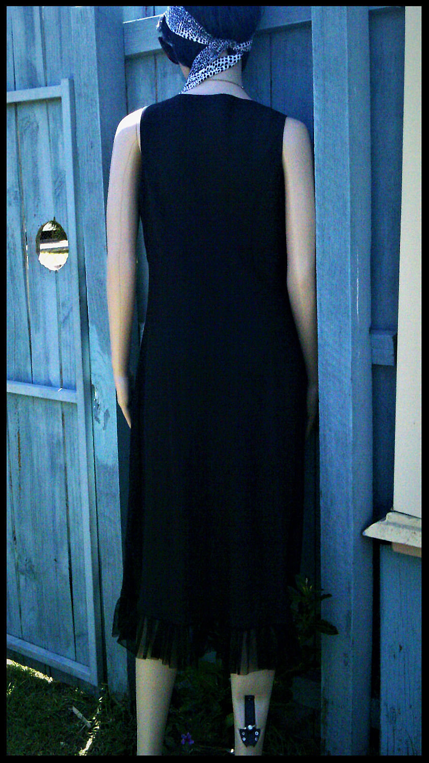 Thumbnail: Vintage Black 100% Linen Dress
