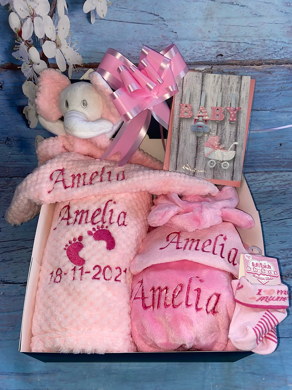 Thumbnail: Pink Gift Hamper, With Waffle Blanket Upgrade (Option B)