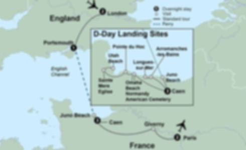 Memorials of WW2 Tour Map