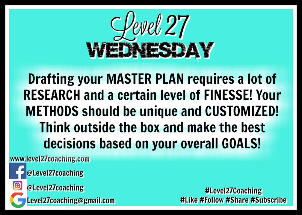 L27: Making the Master Plan