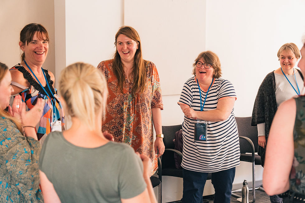 Claire Ashworth and group laughing