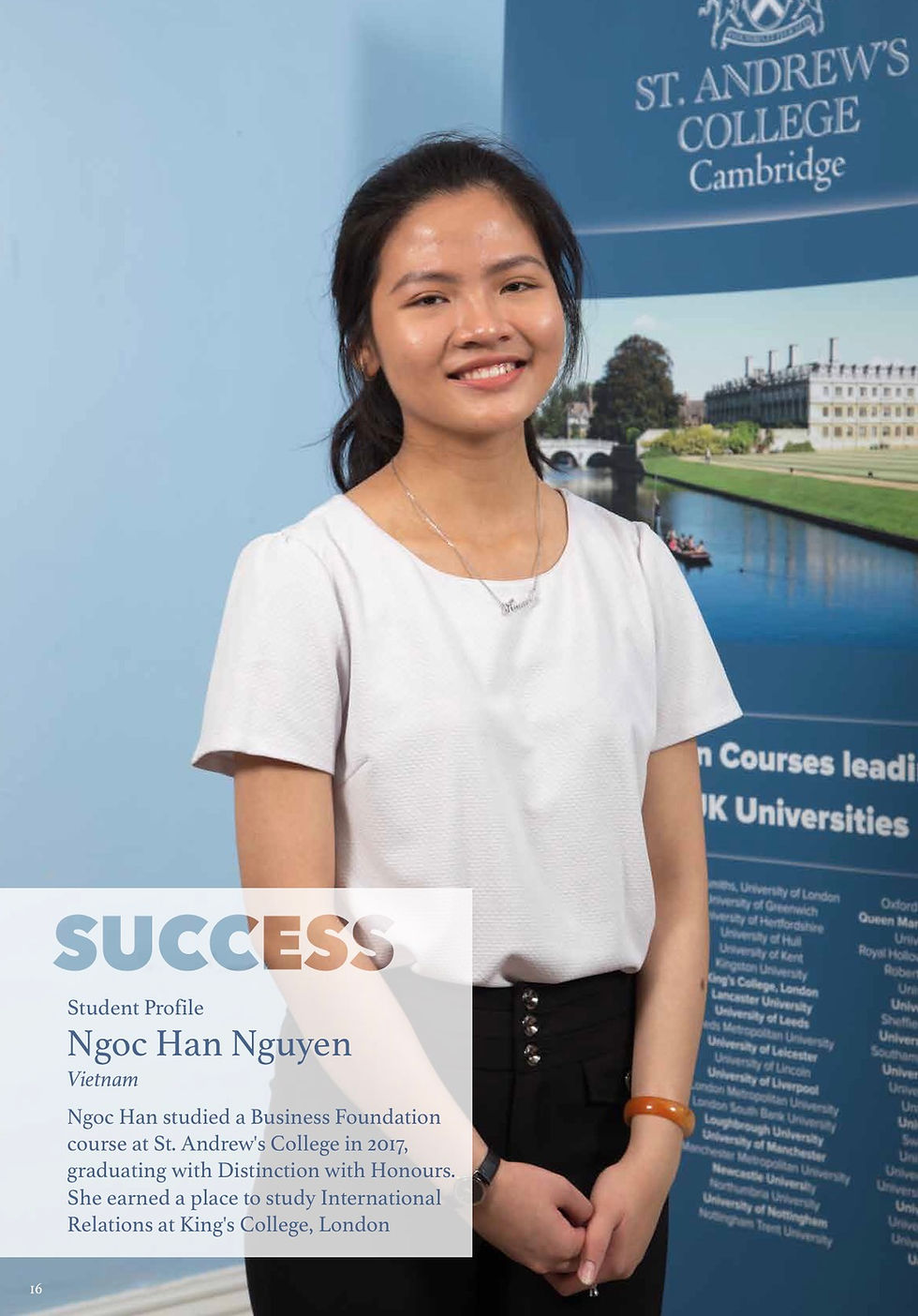 Student coming from Vietnam who studied Business Foundation and progressed to KCL