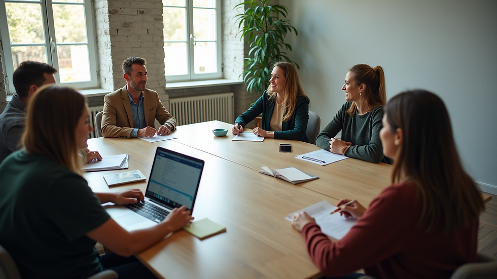 High angle view of a team participating in a workplace wellness session